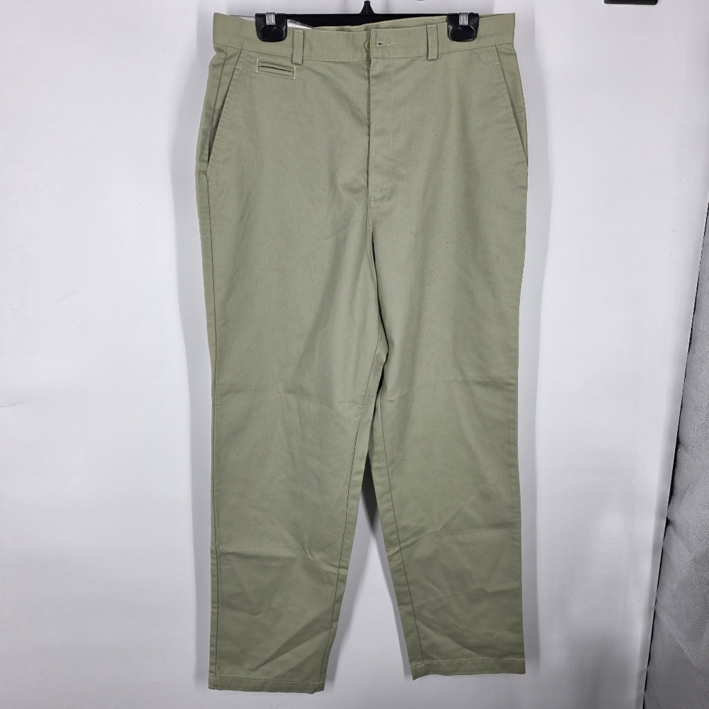 NWT Dockers Olive Green Flat Front Chino Pants Size 16 Medium